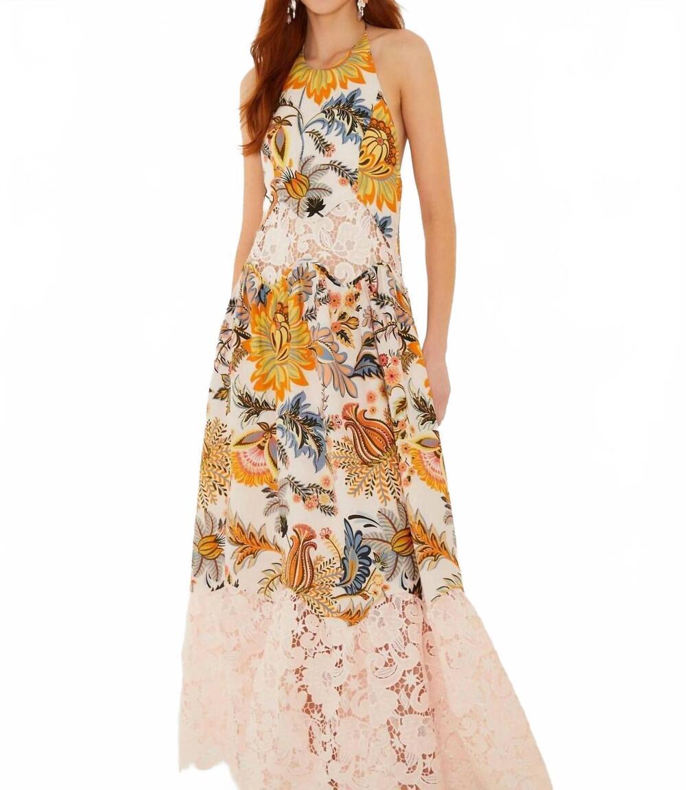 NEW FARM RIO ligia lace maxi dress in light pink